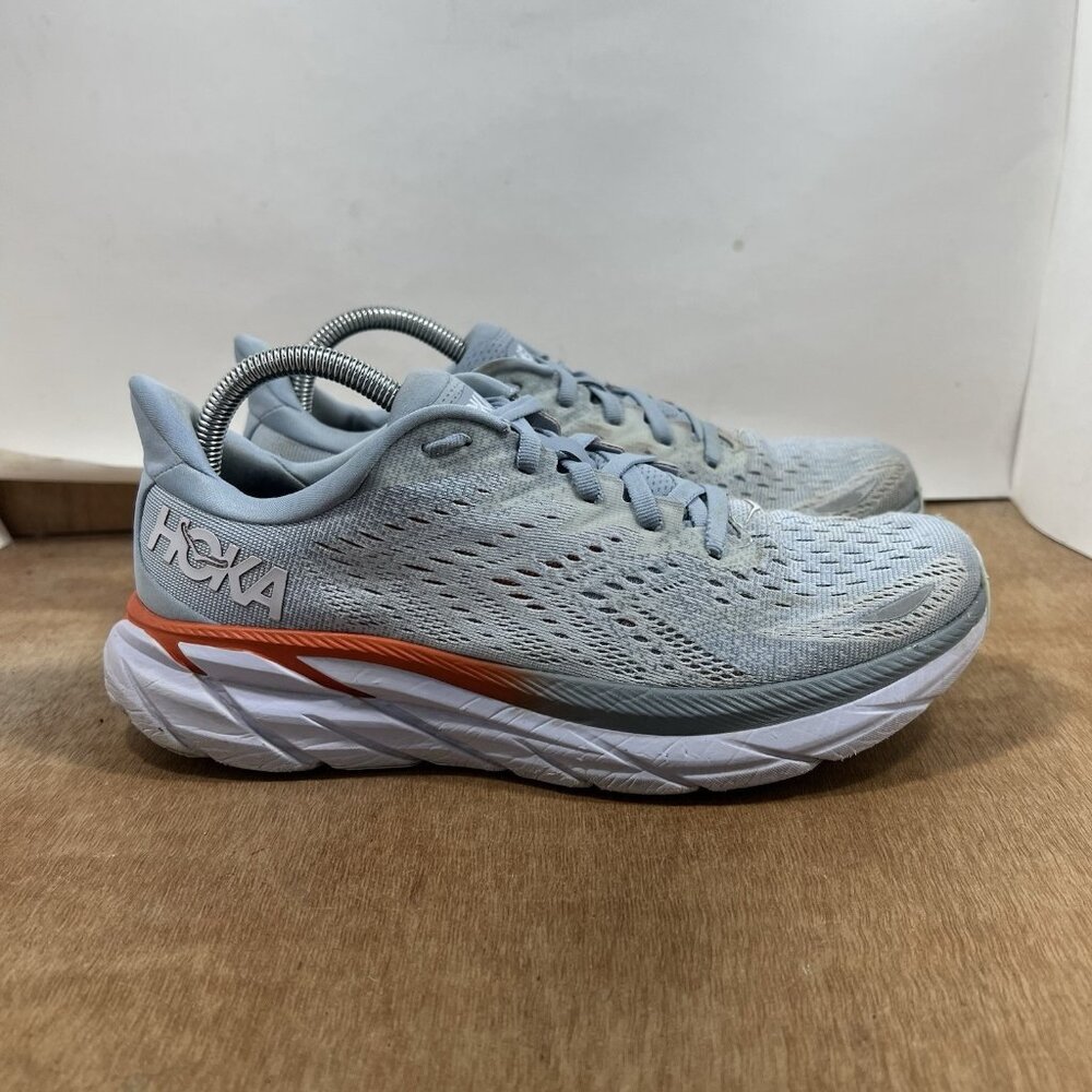 Hoka One One Clifton 8 Women Size 9 Blue Running Shoes Sneakers